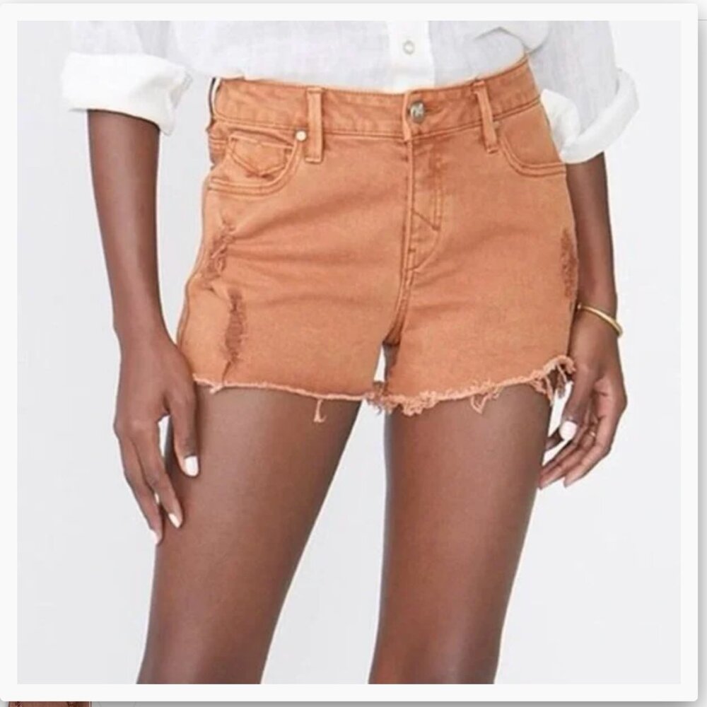 UNPUBLISHED Stella High-Rise Cut Offs Denim Shorts NWT in Burnt Orange